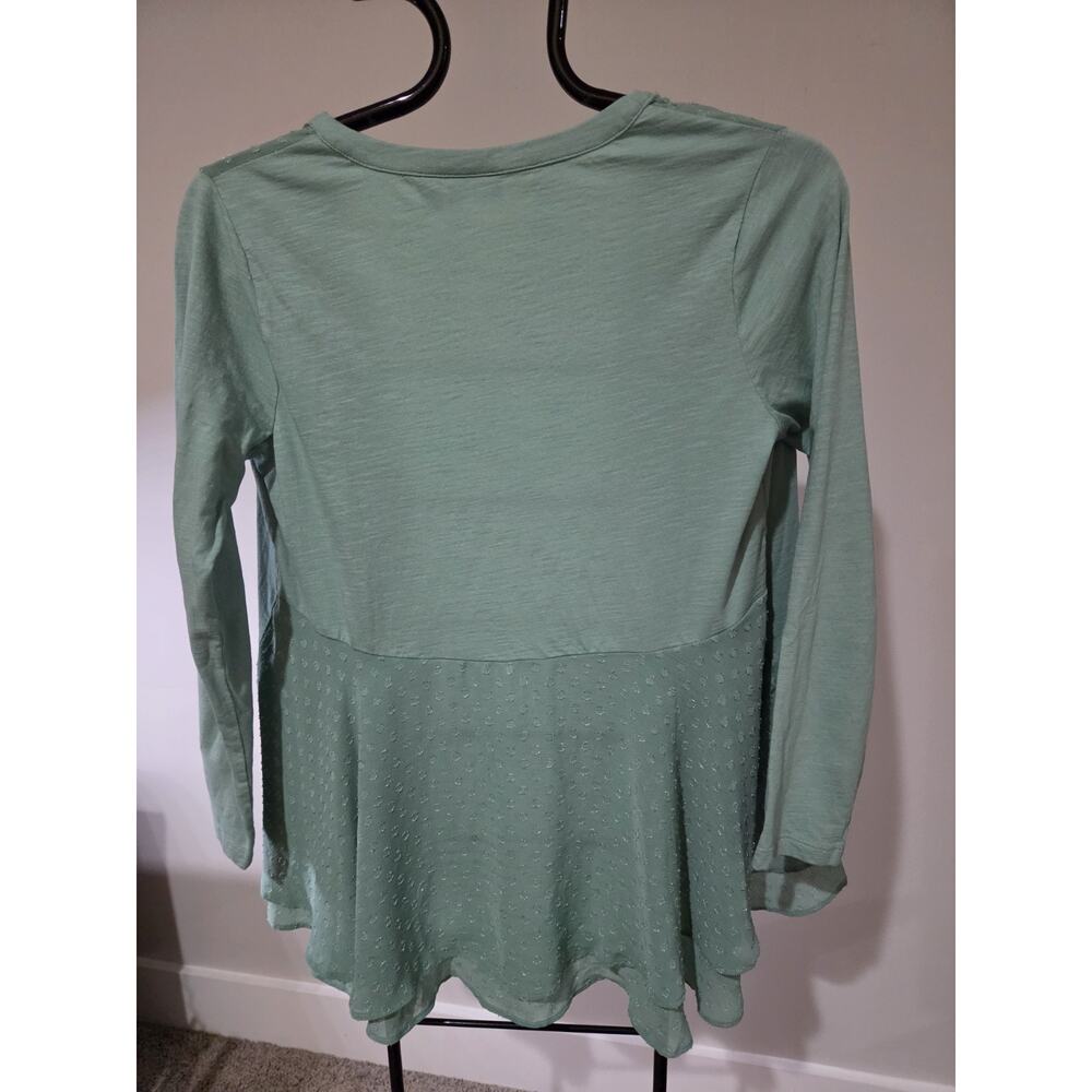 Logo Lori Goldstein PS Mint Green Knit Cardigan Clip Dot Trim A694674 NWOT - Picture 6 of 9